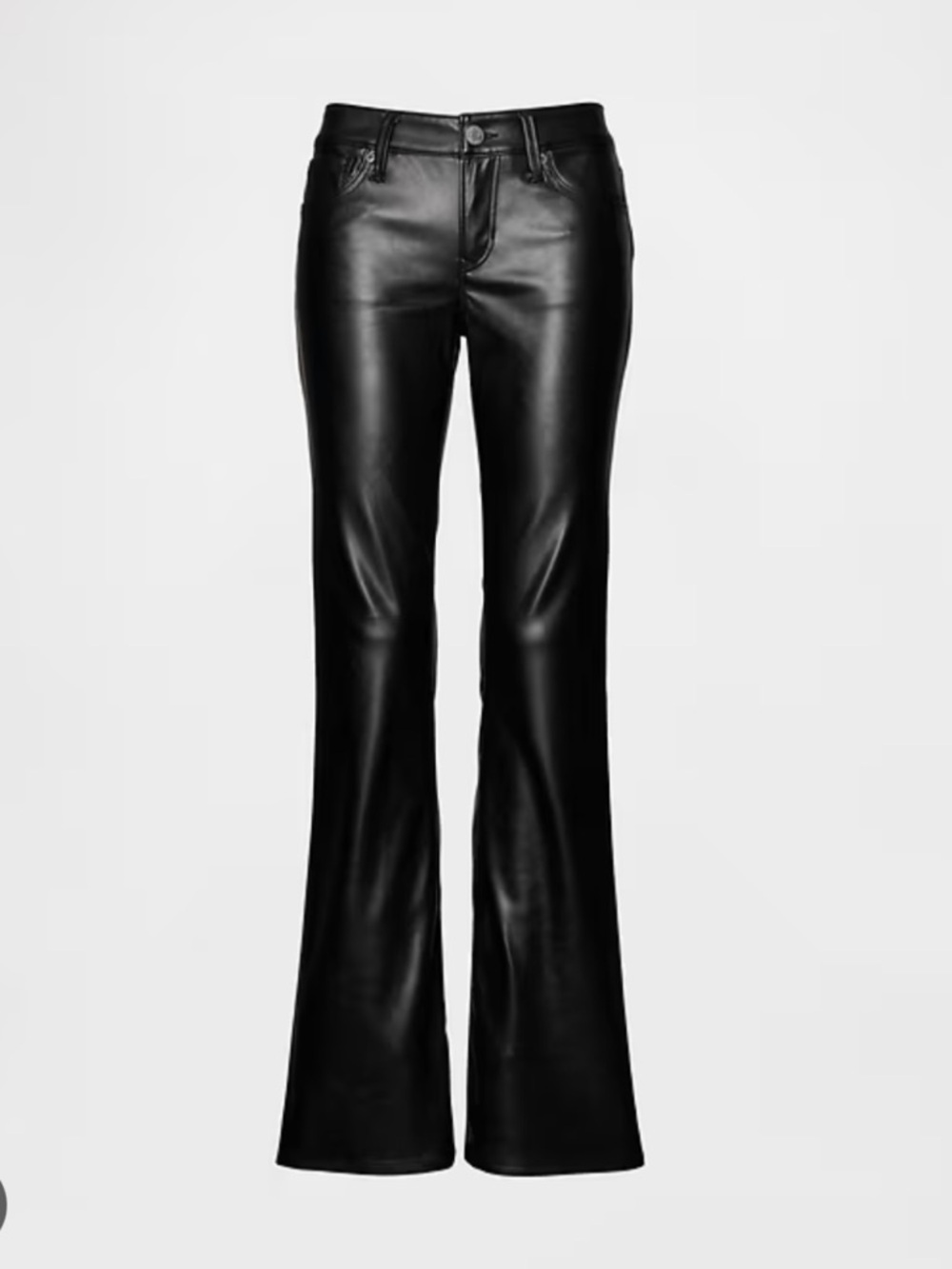 American Eagle Outfitters Black Pleather Stretch Pants Bootcut. 4 Long